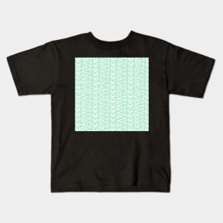 Mint and White Hand Drawn Geometric Pattern Kids T-Shirt